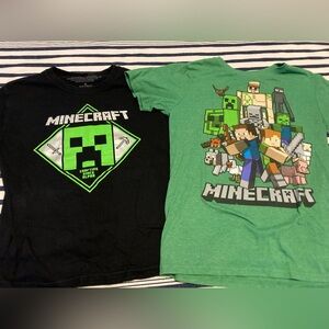 Kids Minecraft T-Shirts - Black and Green size medium lot of 2